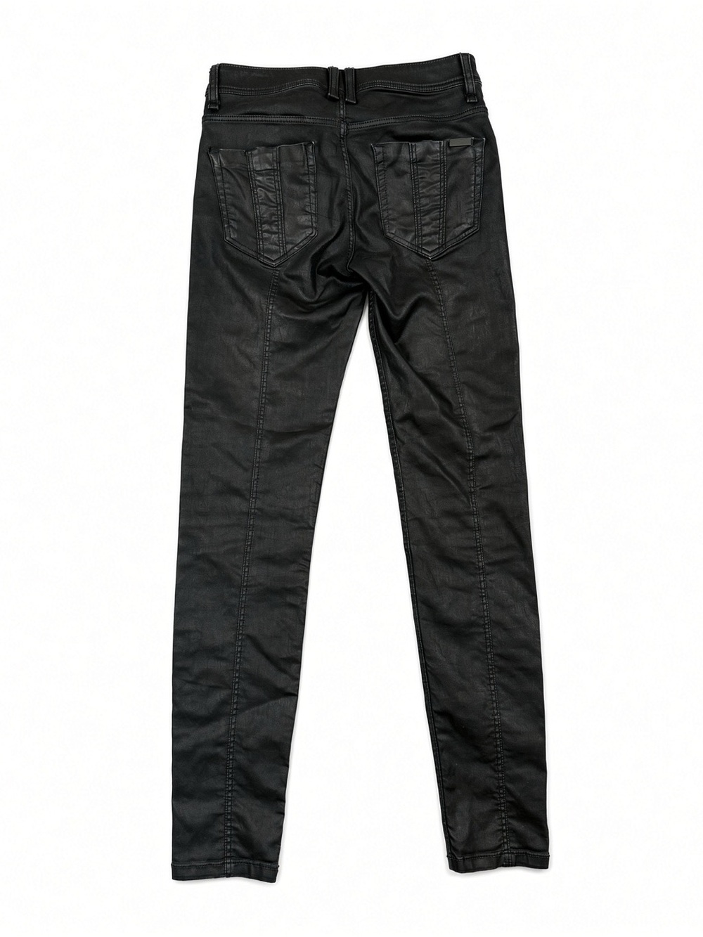 Burberry Brit Westbourne Skinny Jeans 28W Black Coated Check Pocket - Picture 2 of 4
